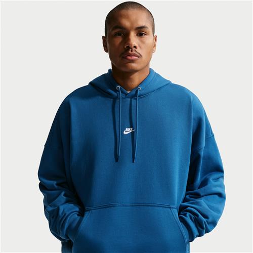 Nike Club oversized hættetrøje i french terry til mænd - blå