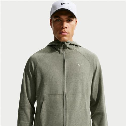 Nike Primary NanoKnit Dri-FIT Performance-hættetrøje med UV-beskyttelse og lynlås i fuld længde til mænd - grøn