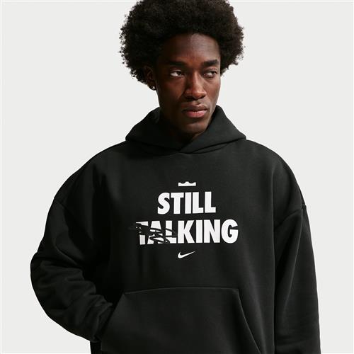 LeBron "Shut Up and Dribble" Nike Therma-FIT-børstet pullover-basketballhættetrøje til mænd - sort