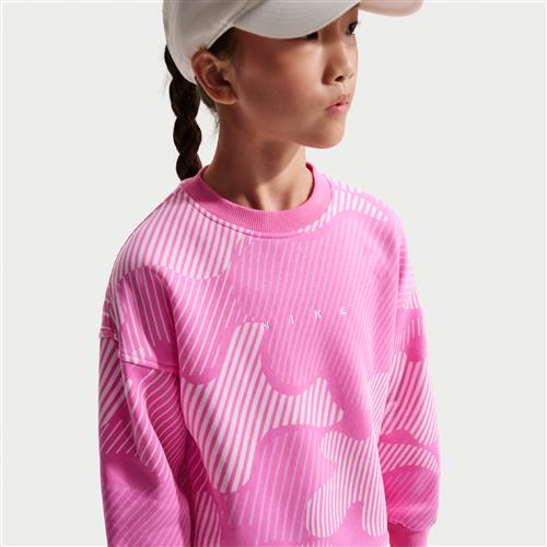 Nike Club Fleece-sweatshirt med rund hals til større børn (piger) - Pink