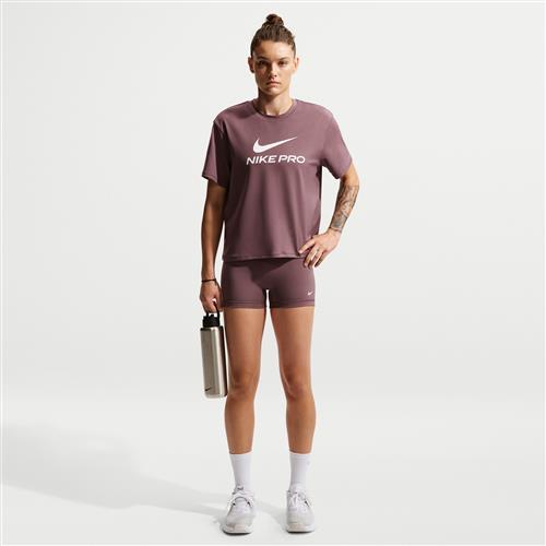Nike Pro-cykelshorts med mellemhøj talje (8 cm) til kvinder - lilla