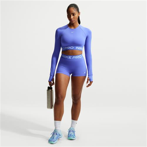 Nike Pro-cykelshorts med mellemhøj talje (8 cm) til kvinder - blå