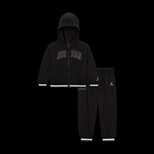 Tredelt Jordan 23-hættetrøjesæt i tre pieces med fuld lynlås til babyer - sort