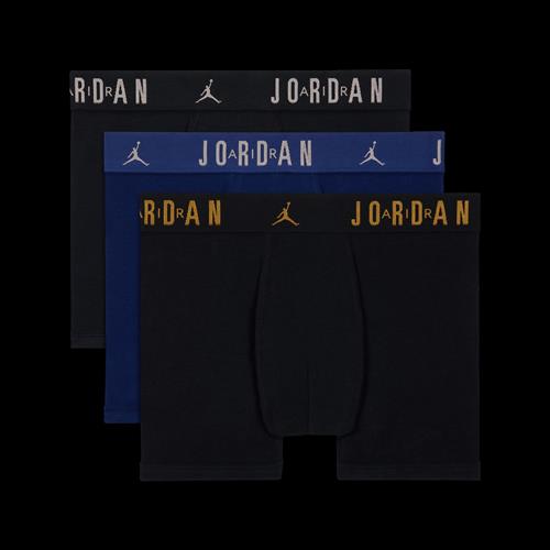 Jordan Flight-boksershorts i bomuld til større børn (3 stk.) - sort