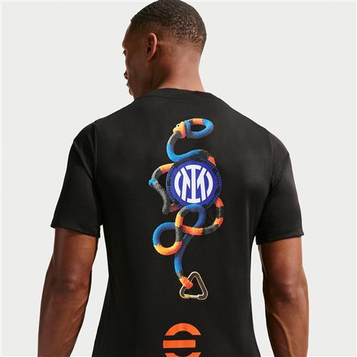 Kortærmet Inter Milan Academy Pro SE Nike ACG Dri-FIT-opvarmningstrøje til fodbold til mænd - sort