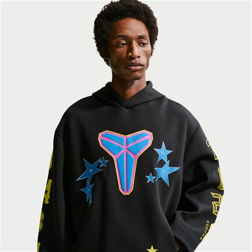 Kobe Pullover-basketballhættetrøje i fleece til mænd - sort