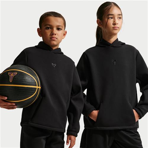 Kobe Dri-FIT Pullover-basketballhættetrøje til større børn - sort