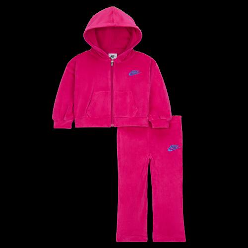 Todelt Nike-leggingssæt i velour med svaj til babyer (12-24 M) - Pink