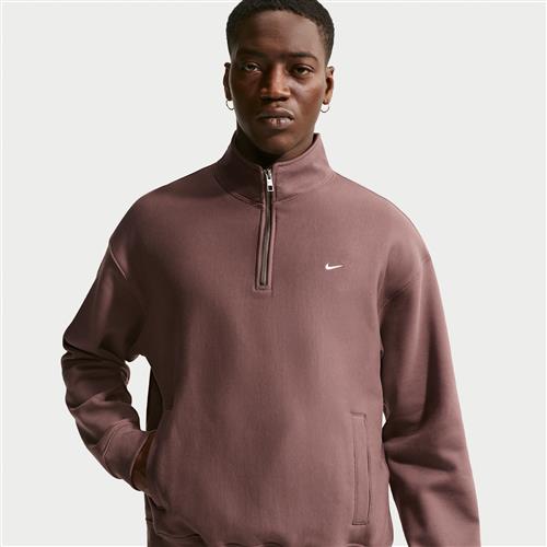 Nike Solo Swoosh-fleeceoverdel med 1/4 lynlås til mænd - lilla