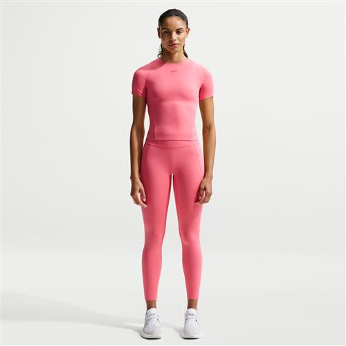 Højtaljede Nike Universa-leggings i 7/8-længde uden søm foran til kvinder - Pink