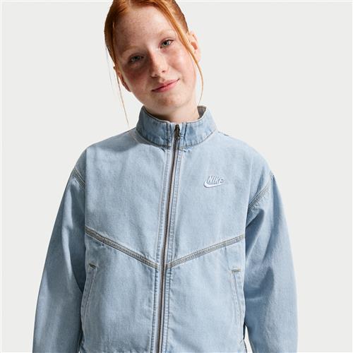 Nike Collection Windrunner-denimjakke til større børn - blå