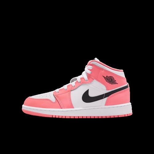 Air Jordan 1 Mid-sko til større børn - Pink