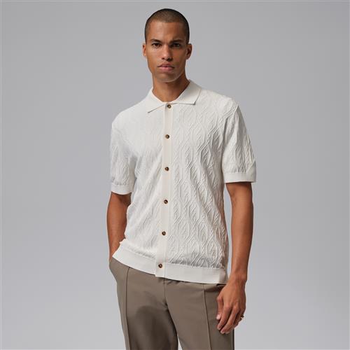 Jordan Sport-golfskjorte med knapper til mænd - hvid