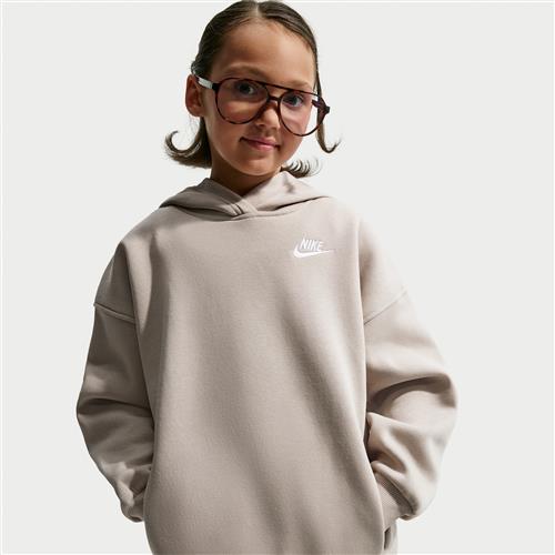 Oversized Nike Club Fleece-hættetrøje til større børn - brun