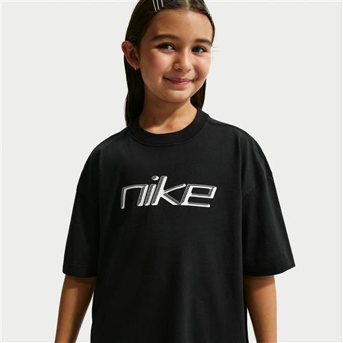 Overdimensioneret Nike -T-shirt til større børn (piger) - sort