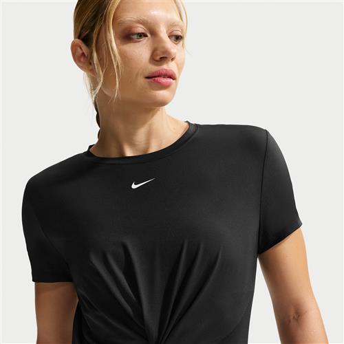 Kortærmet Nike One Classic Twist Dri-FIT-trøje til kvinder - sort