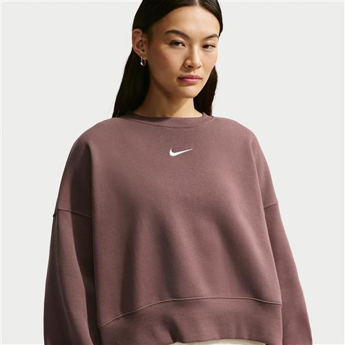 Oversized Nike Phoenix Fleece-sweatshirt med rund hals til kvinder - lilla