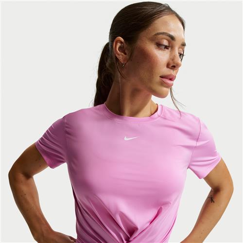 Kortærmet Nike One Classic Twist Dri-FIT-trøje til kvinder - lilla