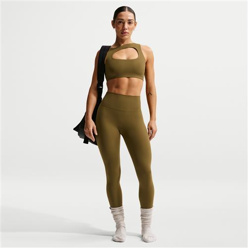 Nike Zenvy-leggings i 7/8-længde med høj talje og uden søm foran til kvinder - brun