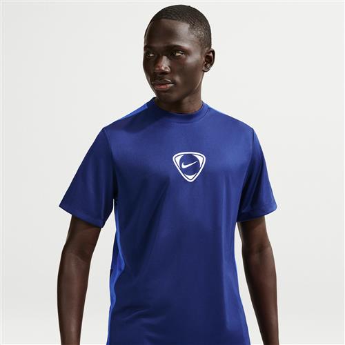 Kortærmet Nike Academy+ Dri-FIT-fodboldtrøje til mænd - blå