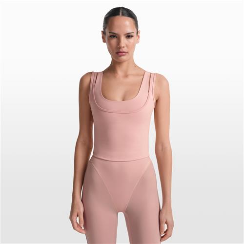 NikeSKIMS Matte tanktop med rund hals og dobbelte stropper til kvinder - Pink