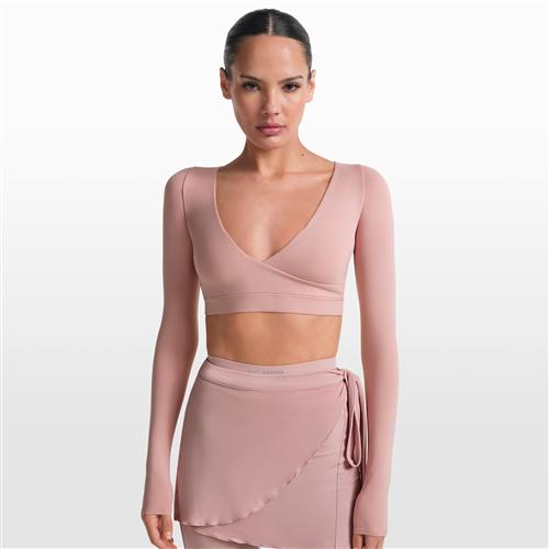 NikeSKIMS Matte Wrap-top med lange ærmer til kvinder - Pink