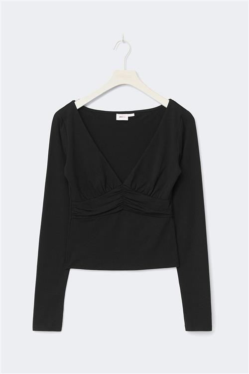 Gina Tricot - 14+ ruched top - Toppe - Sort - XS - Dame
