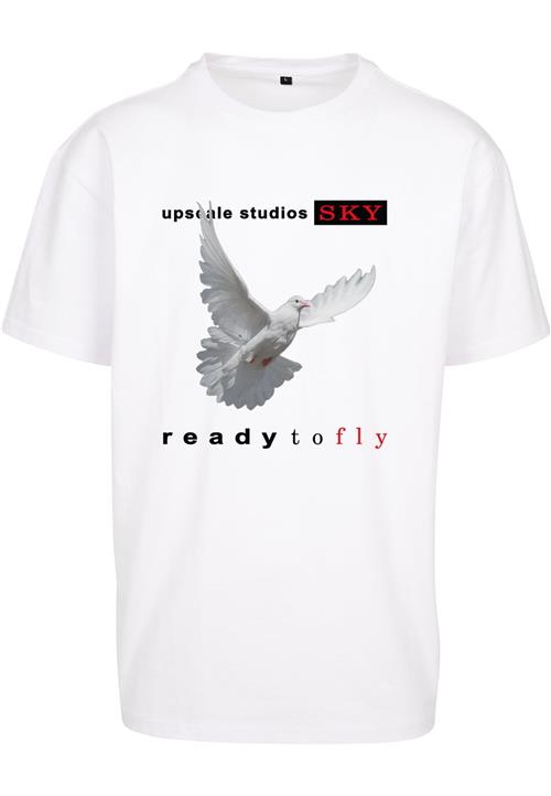 MT Upscale Bluser & t-shirts 'Ready to fly'  lysegrå / koral / brandrød / sort / hvid