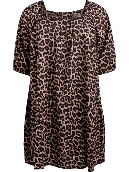 Swim by Zizzi Strandkjole 'Scami'  beige / mørkebrun / sort