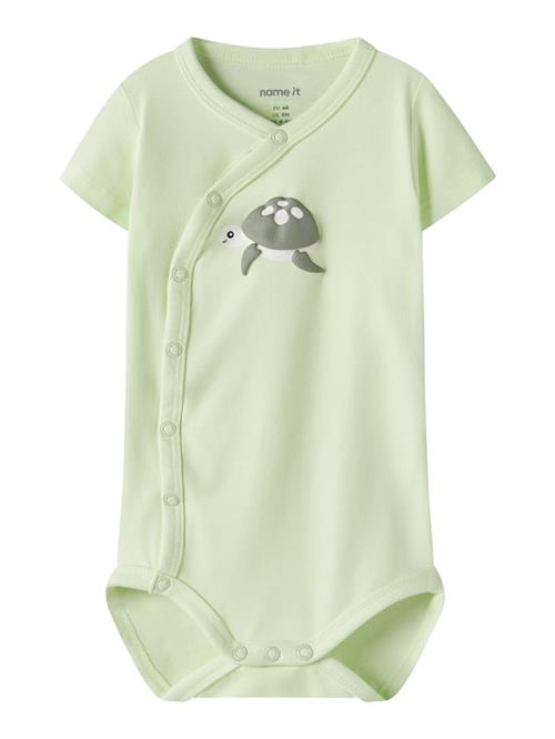 NAME IT Kortærmet Wrap Body Vacion Lime Cream Turtle