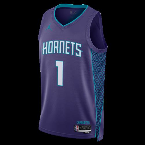 Charlotte Hornets Statement Edition Jordan Dri-FIT NBA Swingman-trøje til mænd - lilla