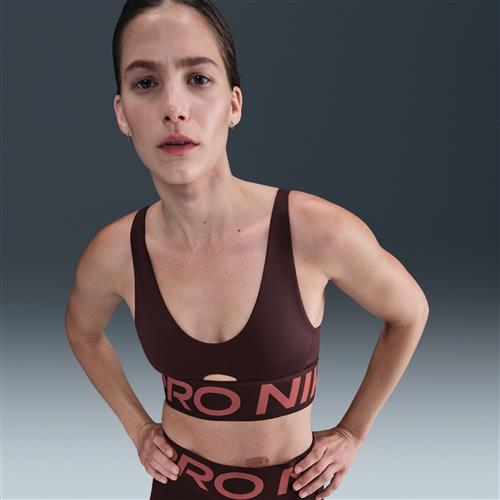 Nike Pro Indy Plunge-sports-bh med medium støtte og indlæg til kvinder - rød