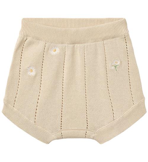 Wheat Shorts - Strik - Sandshell white flowers