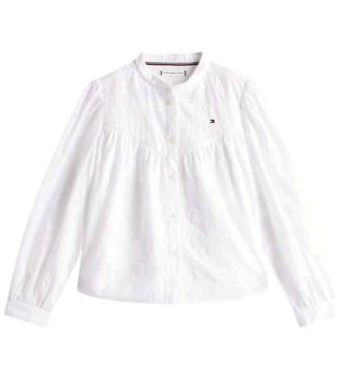 Tommy Hilfiger Bluse - Broderie Anglaise - Hvid