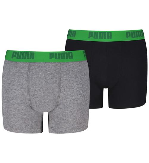 Puma Boxershorts - 2-pak - Green/Grey Melange/Black