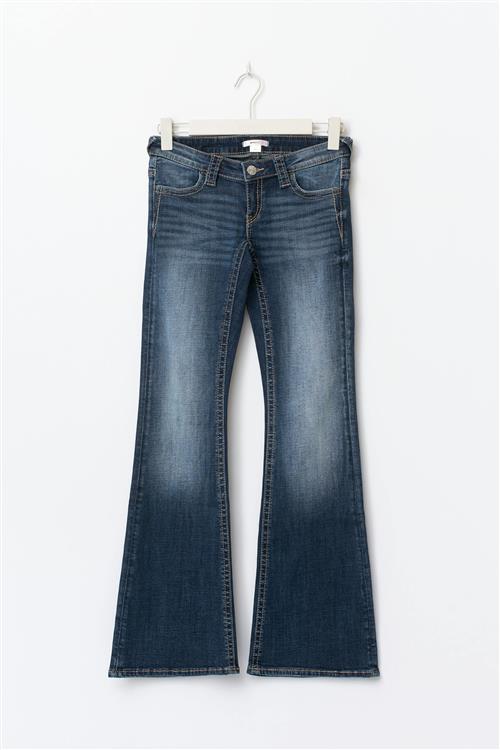 Gina Tricot - Y too messy flare jeans tall - low waist jeans - Blå - 164 - Pige