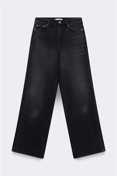 Gina Tricot - Boss bby wide petite jeans - Petite Jeans - Sort - 40 - Dame