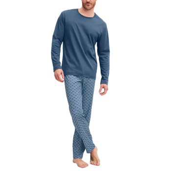Calida Relax Streamline Long Pyjama Blå bomuld Medium Herre