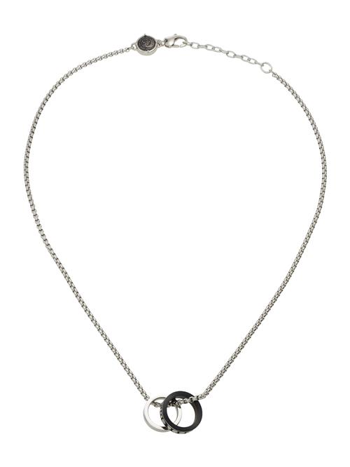 DIESEL Kæde 'Double Pendant'  sort / sølv