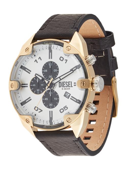 DIESEL Analogt ur 'Spiked'  guld / sort / sølv