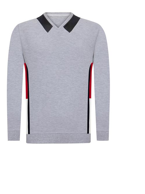 Jacey Quinn Pullover  grå-meleret / rød / sort / hvid