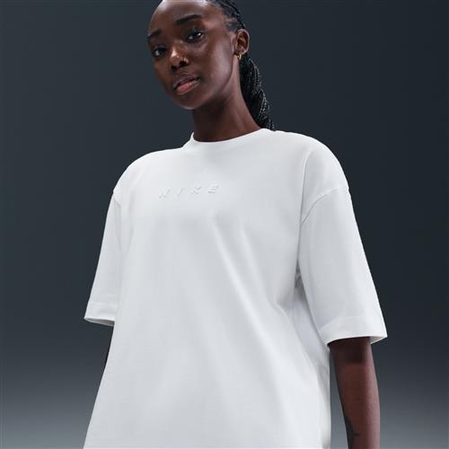 Oversized, kortærmet Nike -T-shirt til kvinder - hvid