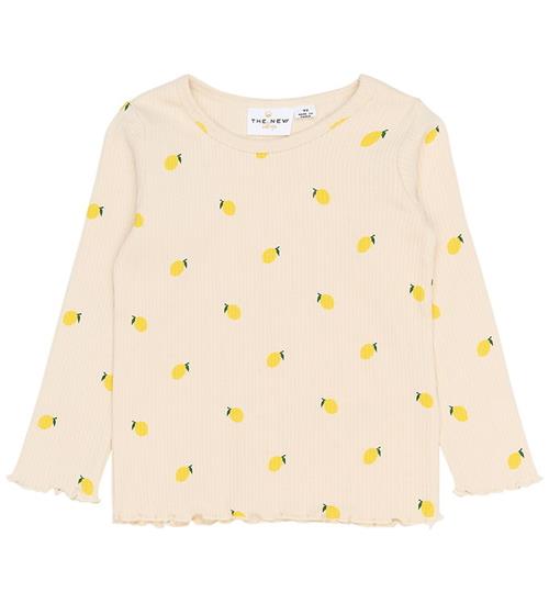The New Siblings Bluse - Rib - TnstSmilla - Gardenia m. Citroner