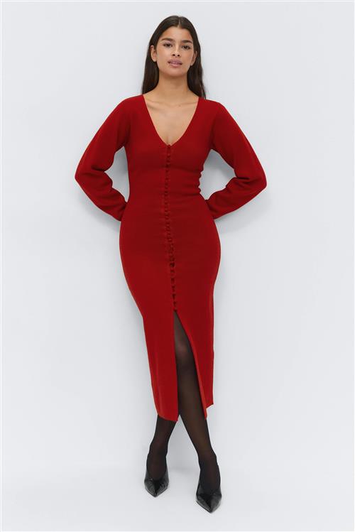 Gina Tricot - Shaped knitted dress - Strikkjoler - Rød - S - Dame