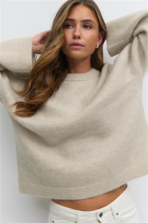 Gina Tricot - Mohair knitted sweater - Striktrøjer - Beige - XS - Dame
