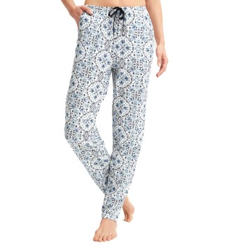 Calida Favourites Tiles Pyjama Trousers Hvid/Blå bomuld X-Small Dame