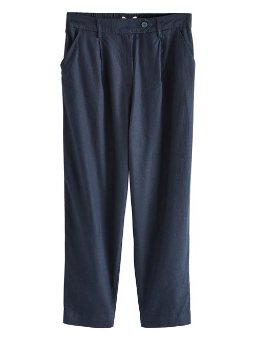 Next Bukser med lægfolder  navy