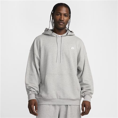 Oversized Nike Club Fleece-pullover-hættetrøje i french terry til mænd - grå