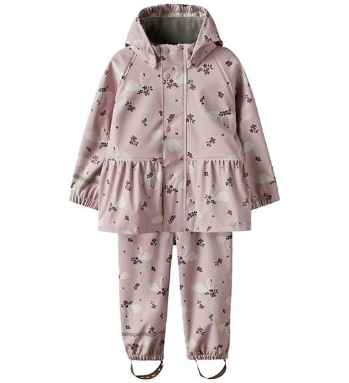 Name It Regntøj m. Seler - PU - NmfDry10 - Keepsake Lilac/Swan