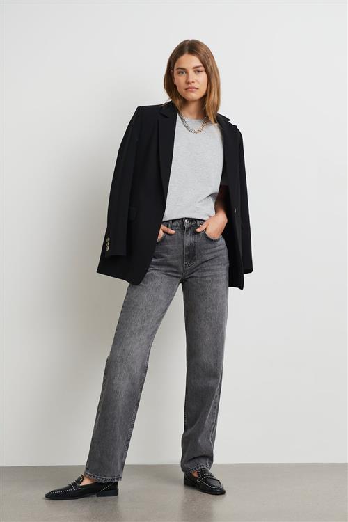 Gina Tricot - high waist jeans - Highwaist jeans - Grå - 32 - Dame